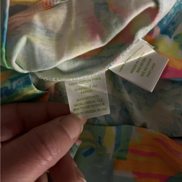 Lilly Pulitzer Marlowe T-Shirt Dress Womens XS Green Sea Salt & Sun Knee Length - Picture 7 of 7